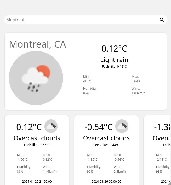 Image de l'application météo.